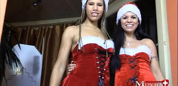  Spermaregen für 2 Bi-Teenies an Weihnachten - SPM AmandaCarmela TR119